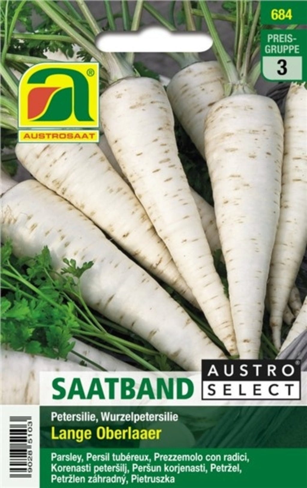 Fita de Sementes de Salsa de Raiz "Lange Oberlaaer"