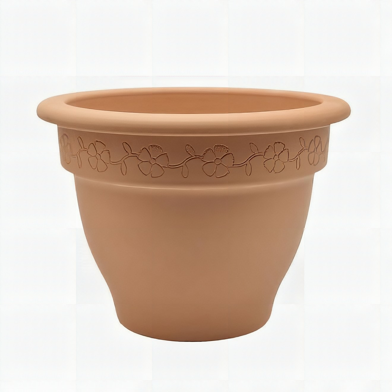 Vaso Campânola Cerâmico Decorativo — Borda em Relevo 30cm