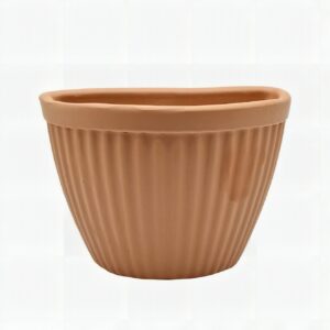 Vaso Cerâmico de Parede — Meia-Lua Decorativo 25cm