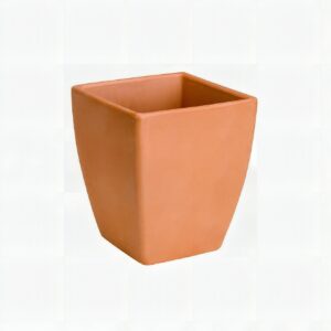 Vaso Quadrado Alto Terracotta — Para Orquídeas e Plantas Altas