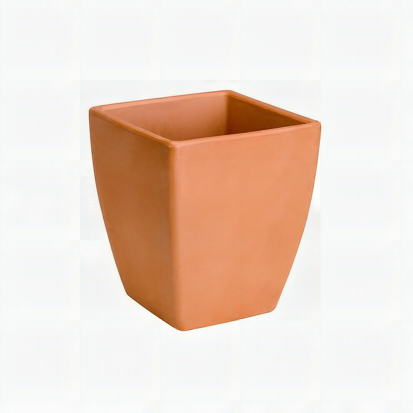 Vaso Quadrado Alto Terracotta — Para Orquídeas e Plantas Altas