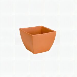 Vaso Quadrado Pequeno em Terracotta — Mini para Suculentas 20cm