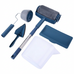 Kit de Pintura 3 em 1 com Rolo Recarregável e Cabo Telescópico — 6 Peças para Paredes e Tetos, Sem Pingos, Pintura Rápida e Uniforme