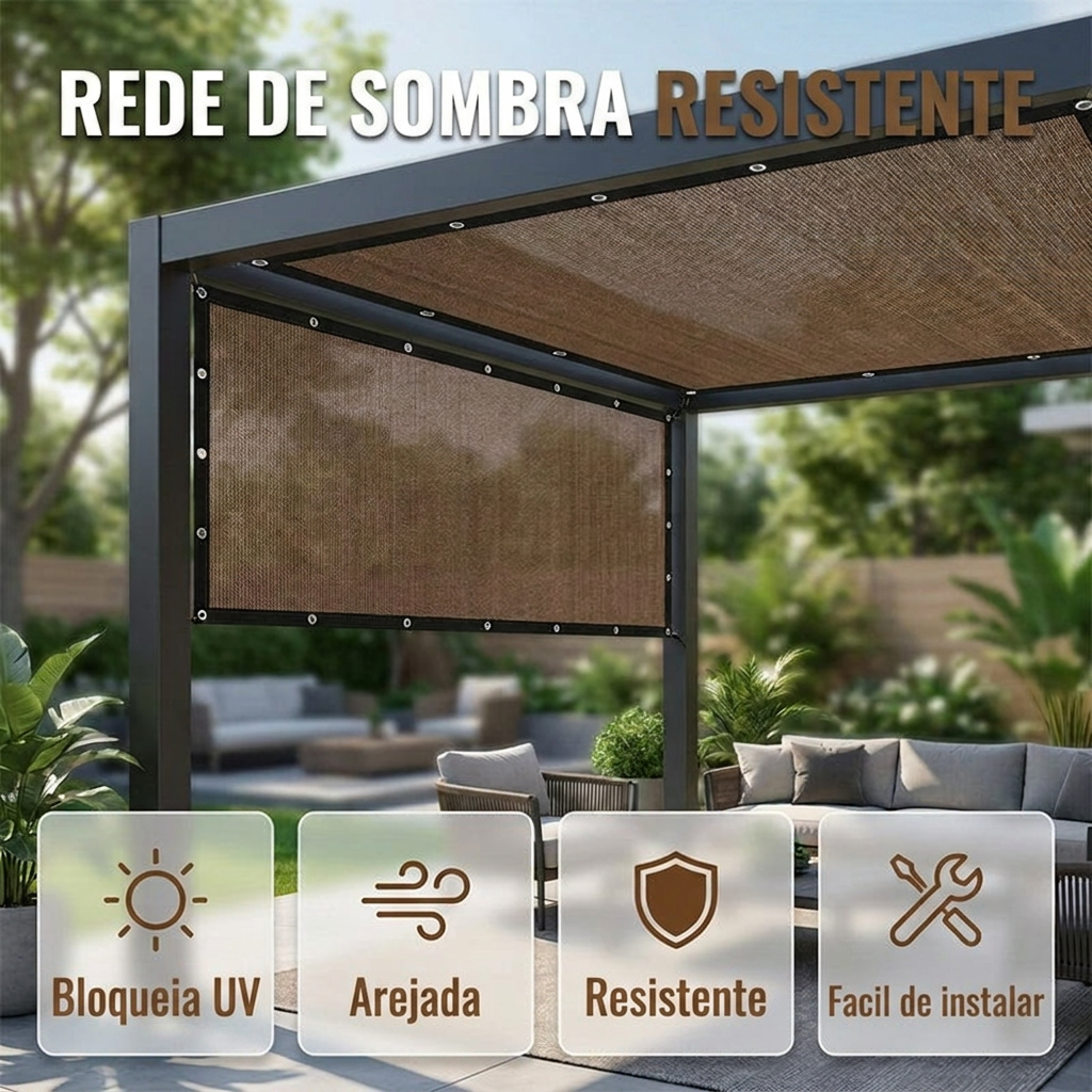 Rede de sombra resistente: bloqueia UV, arejada, resistente e fácil de instalar