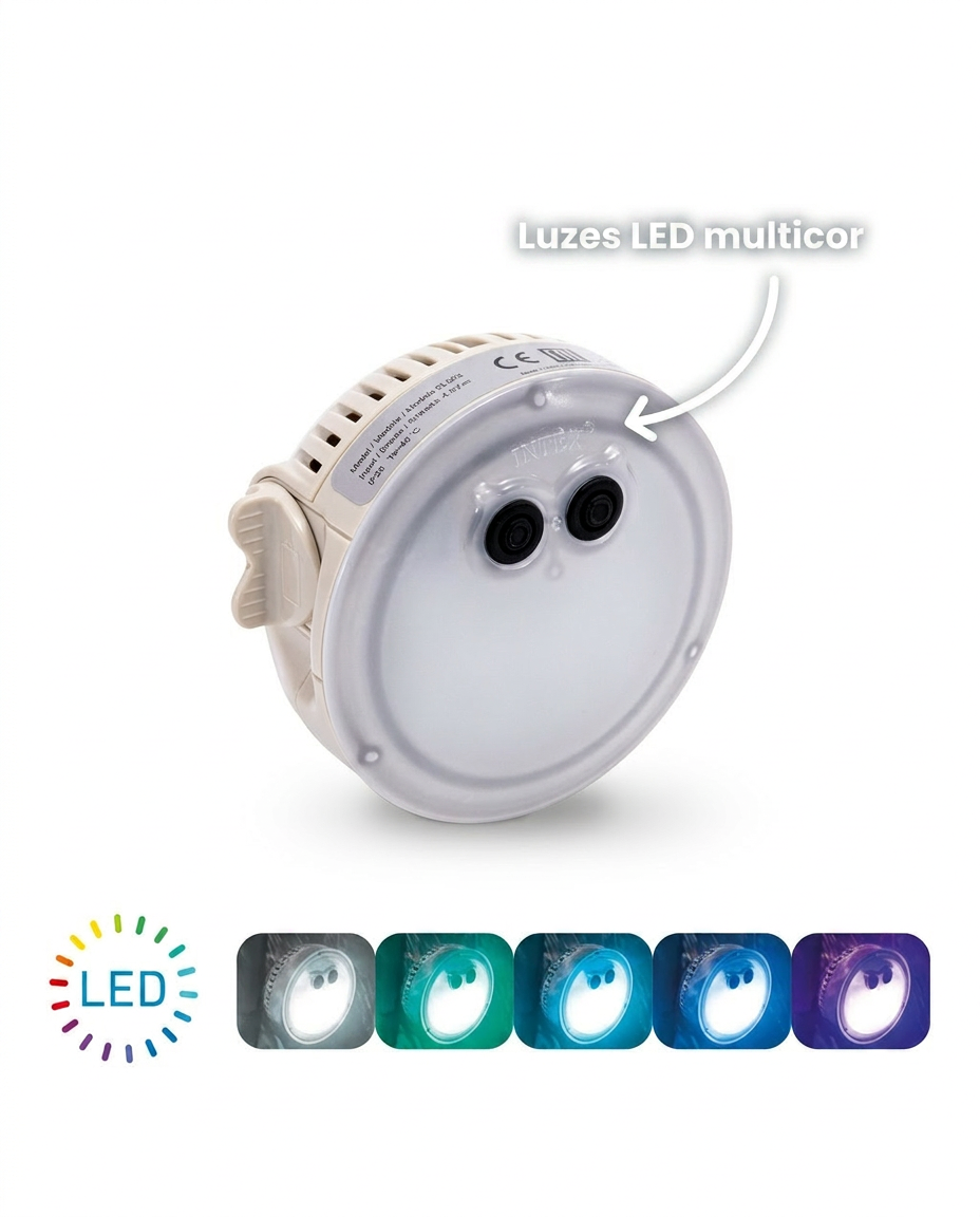 Luz LED multicor do spa insuflável Intex Greystone Deluxe
